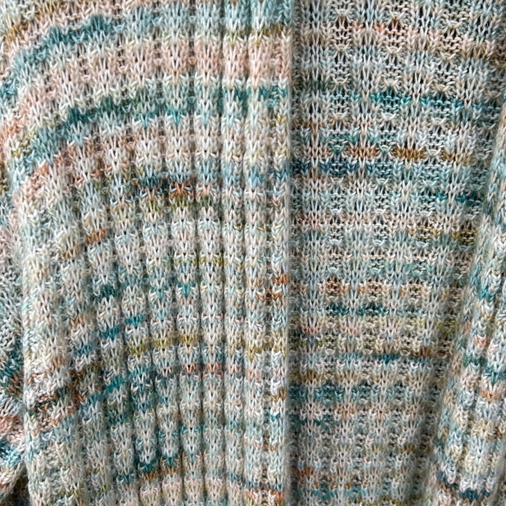 Anthropologie Space-Dyed Longline Cardigan Sweater Size M Bohemian Cottagecore - Picture 8 of 12